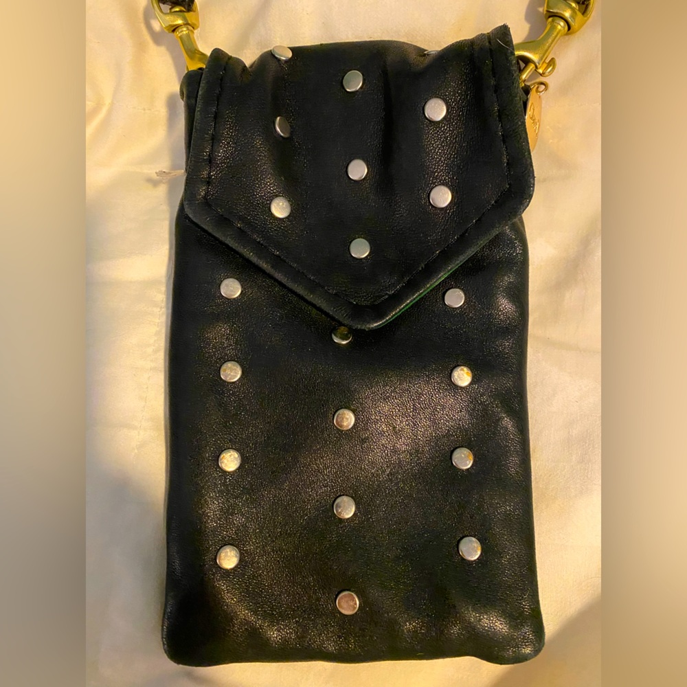 CLARE V Mini Bag Black Silver Studded Leather